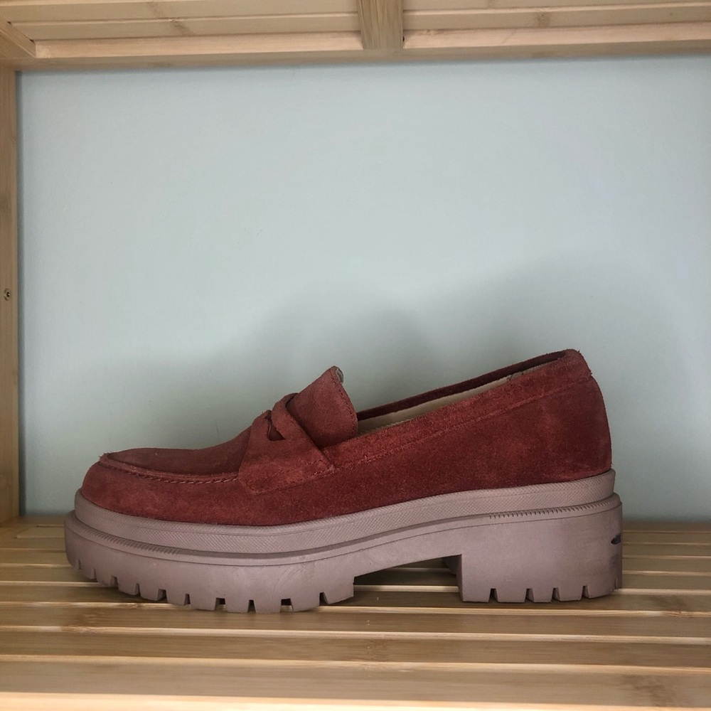 Suede Loafers in Rust Brown - Picture 3 of 6